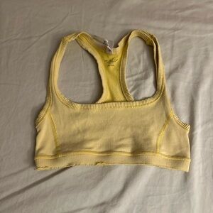 Urban Outfitters Out From Under OFU Ribbed Racerback Sports Bra Yellow, XS/S